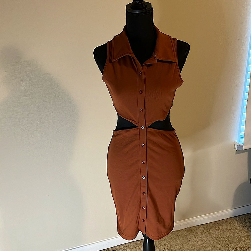 Brown Backless Dress Never Worn